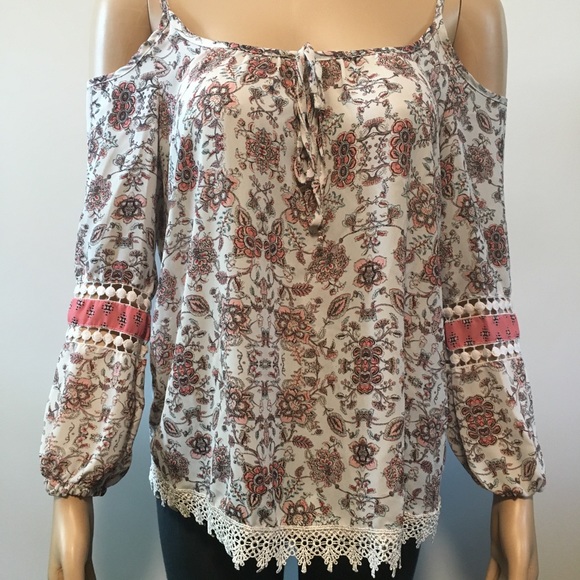 Penelope cold shoulder floral long sleeve size S - Picture 10 of 14